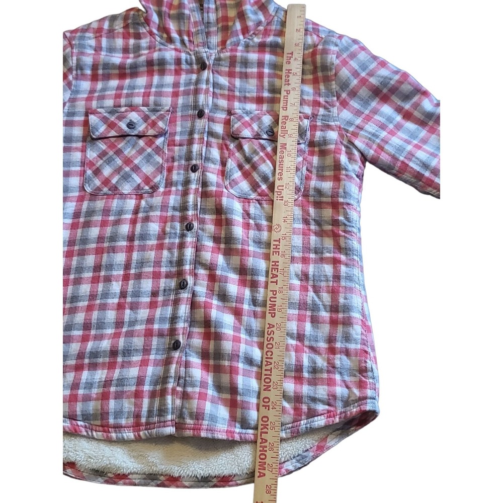 Boston Traders Men's Plaid Hooded Flannel Shirt Jacket Sherpa Lined Sz M Shacket - Picture 3 of 5